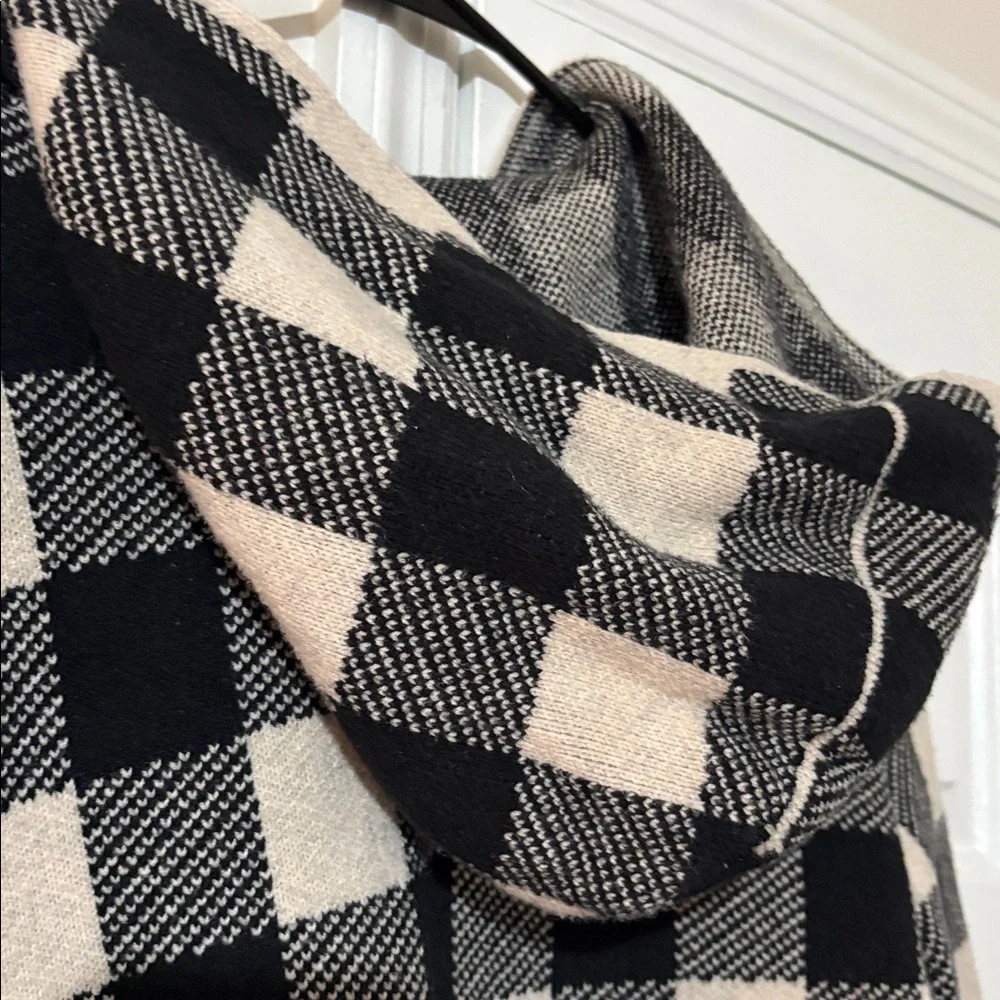 J. Jill Black and Cream Plaid Teddy Jacket - Picture 9 of 12